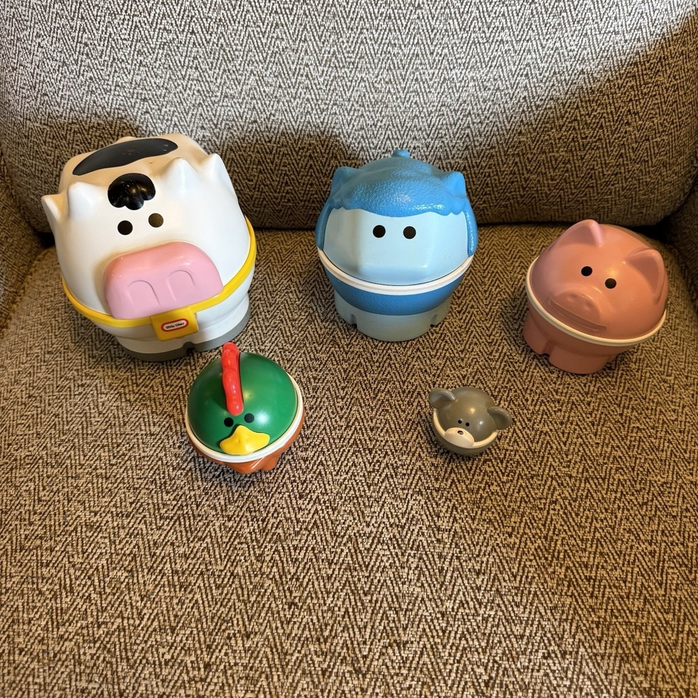 Little Tikes NESTING FARM ANIMALS Cow Lamb Pig Chicken Mouse Vintage COMPLETE - Picture 6 of 8